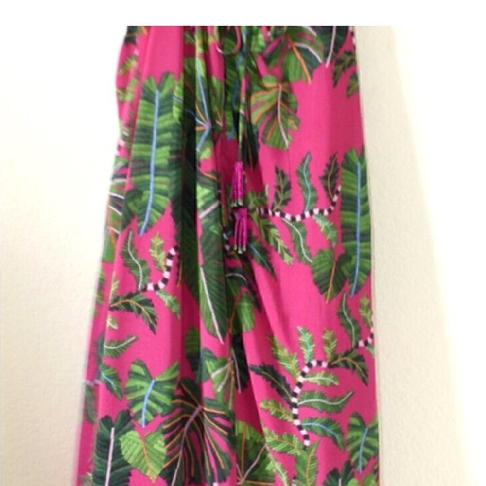 Farm Rio Women’s Pink Leaves Midi Dress NWT $280 - Picture 8 of 13